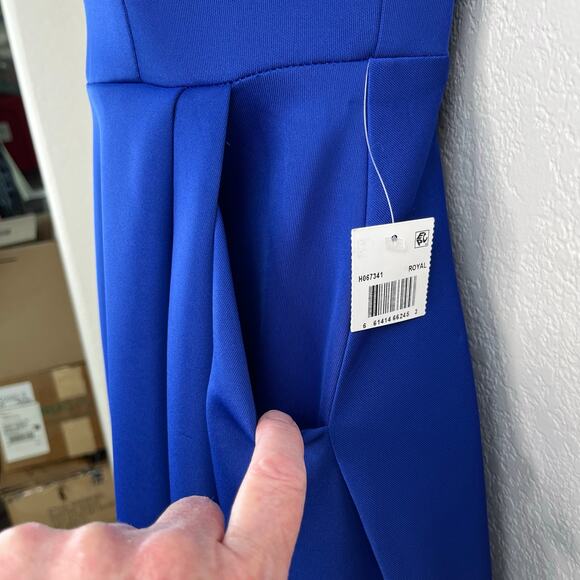 Teeze Me Royal Blue Off The Shoulder Pleated Fit & Flare Dress SM Junior 3 NWT - Picture 8 of 14